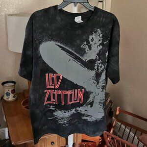Men’s Sz. M Anvil Led Zepplin Dk. Grey Tie Dye Blimp Tee Shirt T